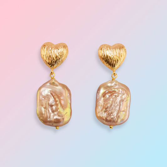 Heart In Pink Earrings